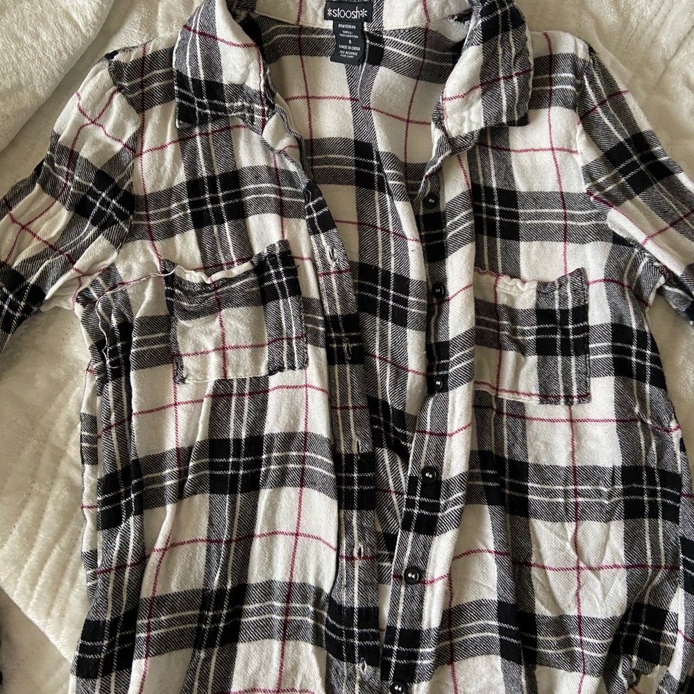 black and white flannel